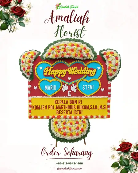 Papan Bunga Pernikahan Tampo